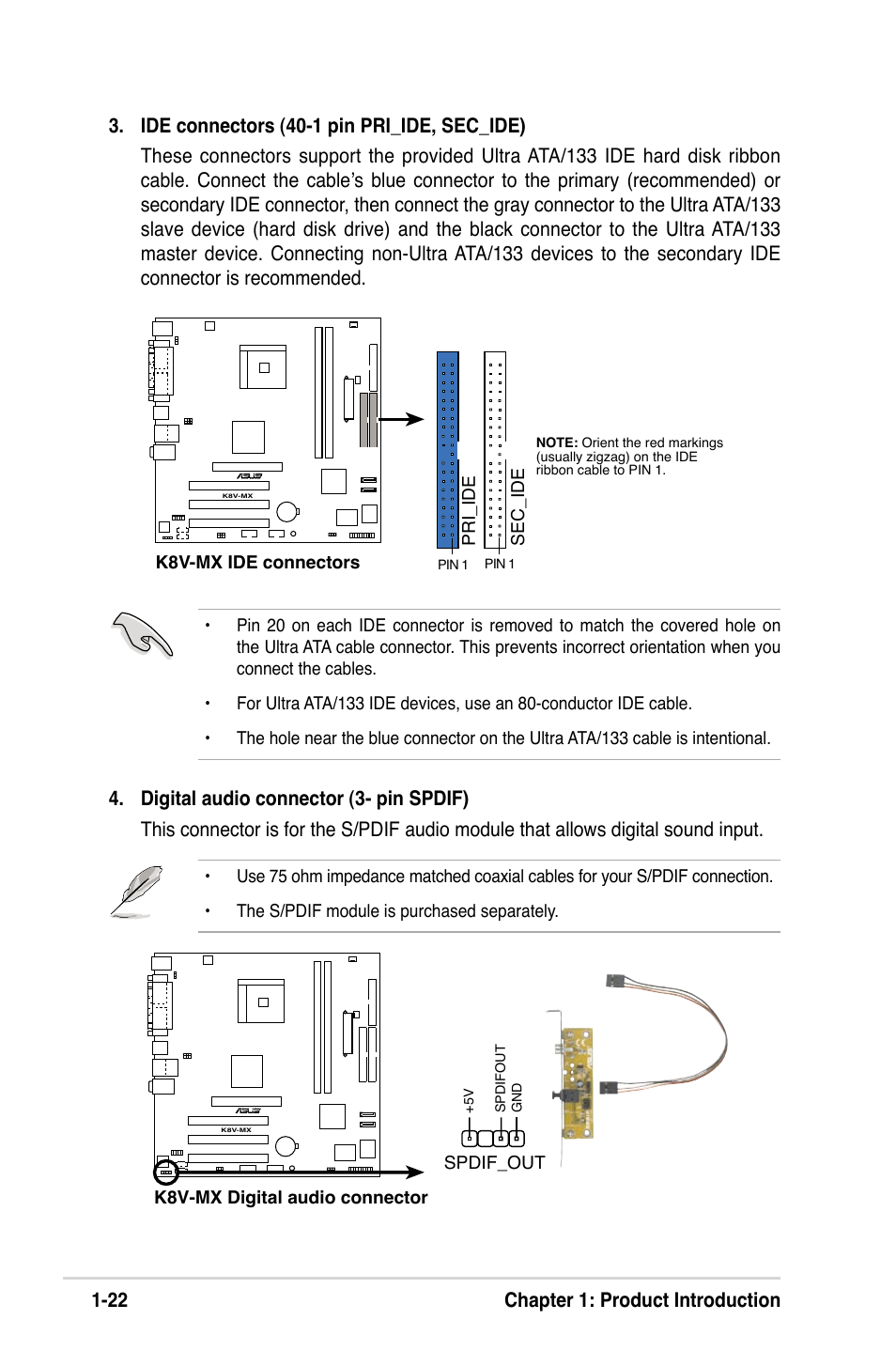 22 chapter 1: product introduction | Asus K8V-MX User Manual | Page 32 / 72