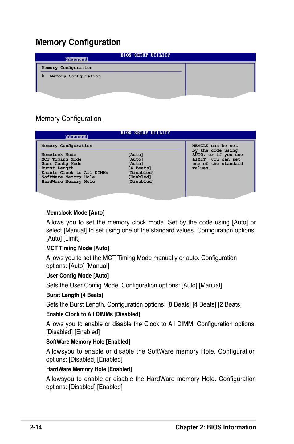 14 chapter 2: bios information | Asus K8V-MX User Manual | Page 50 / 72