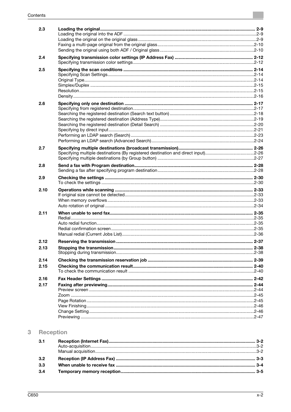 3reception | Konica Minolta bizhub C650 User Manual | Page 3 / 295