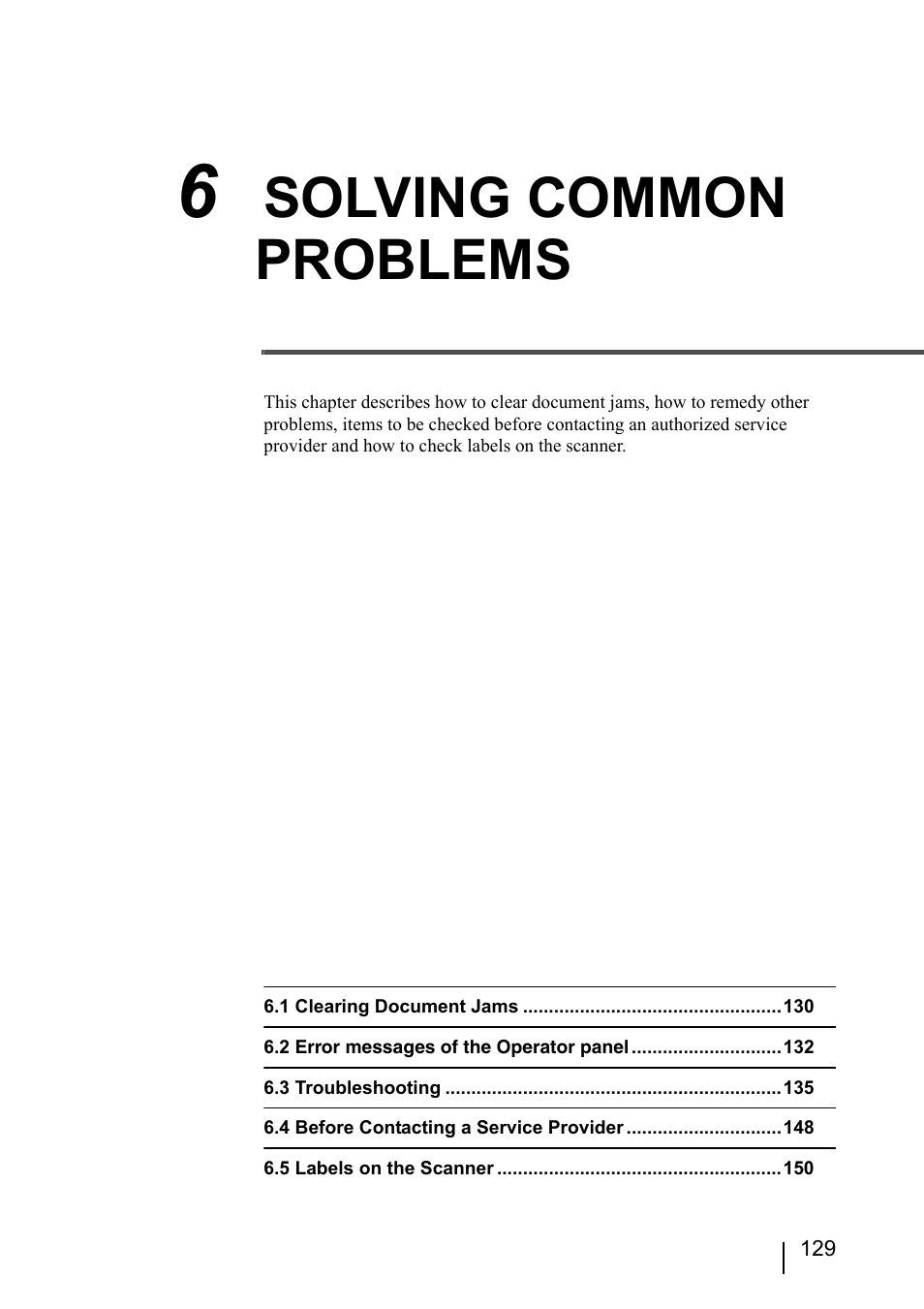 6 solving common problems, Solving common problems | Konica Minolta Fujitsu Scanner User Manual | Page 149 / 230
