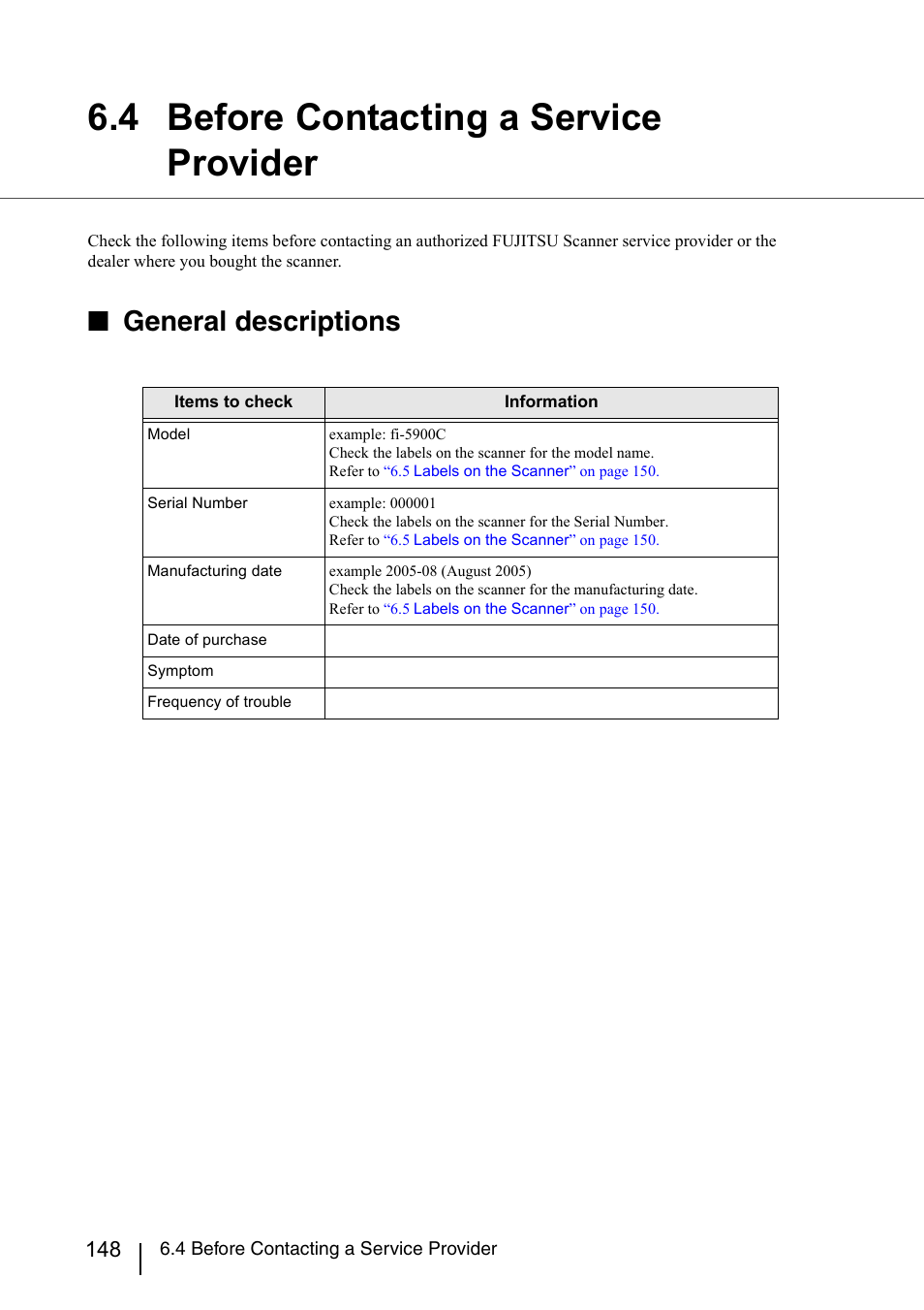 4 before contacting a service provider, General descriptions | Konica Minolta Fujitsu Scanner User Manual | Page 168 / 230