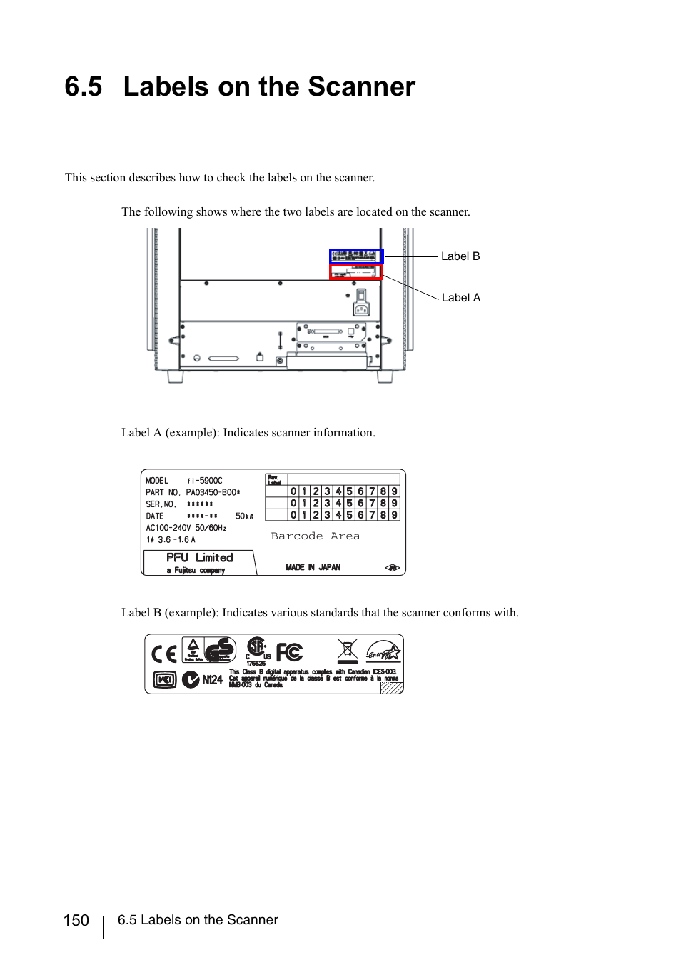 5 labels on the scanner | Konica Minolta Fujitsu Scanner User Manual | Page 170 / 230