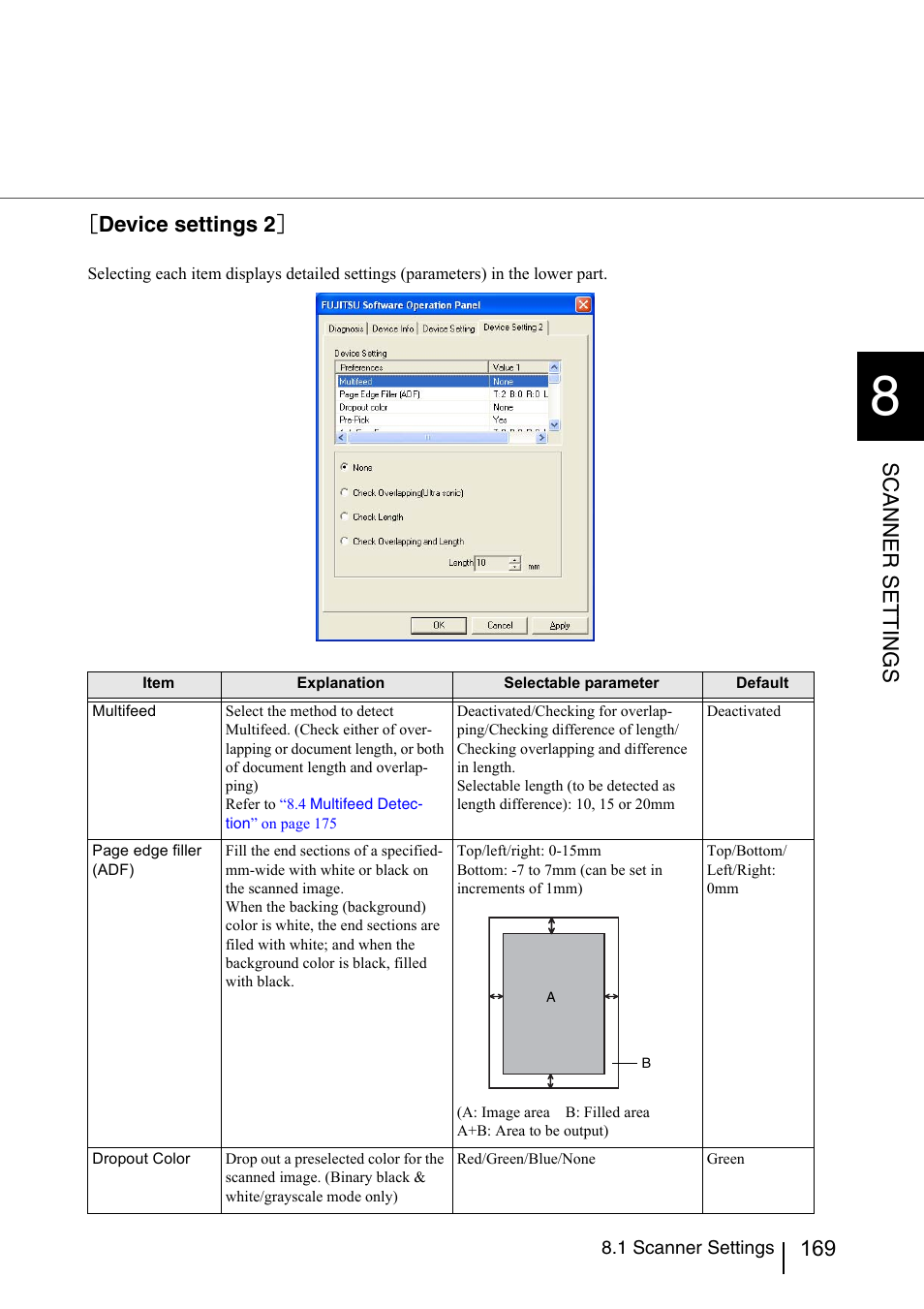Scanner settings ［ device settings 2 | Konica Minolta Fujitsu Scanner User Manual | Page 189 / 230