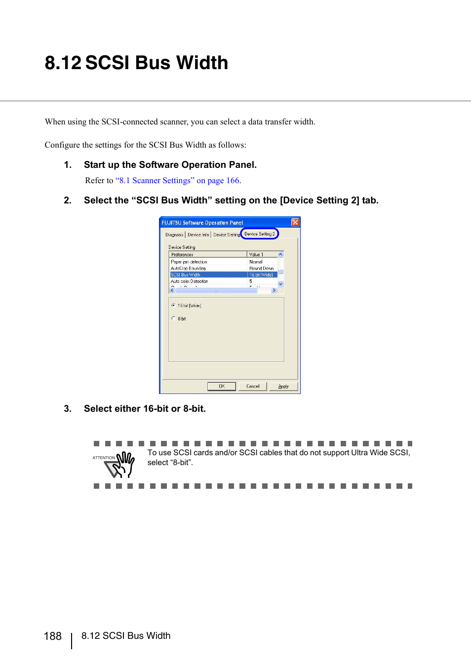 12 scsi bus width | Konica Minolta Fujitsu Scanner User Manual | Page 208 / 230