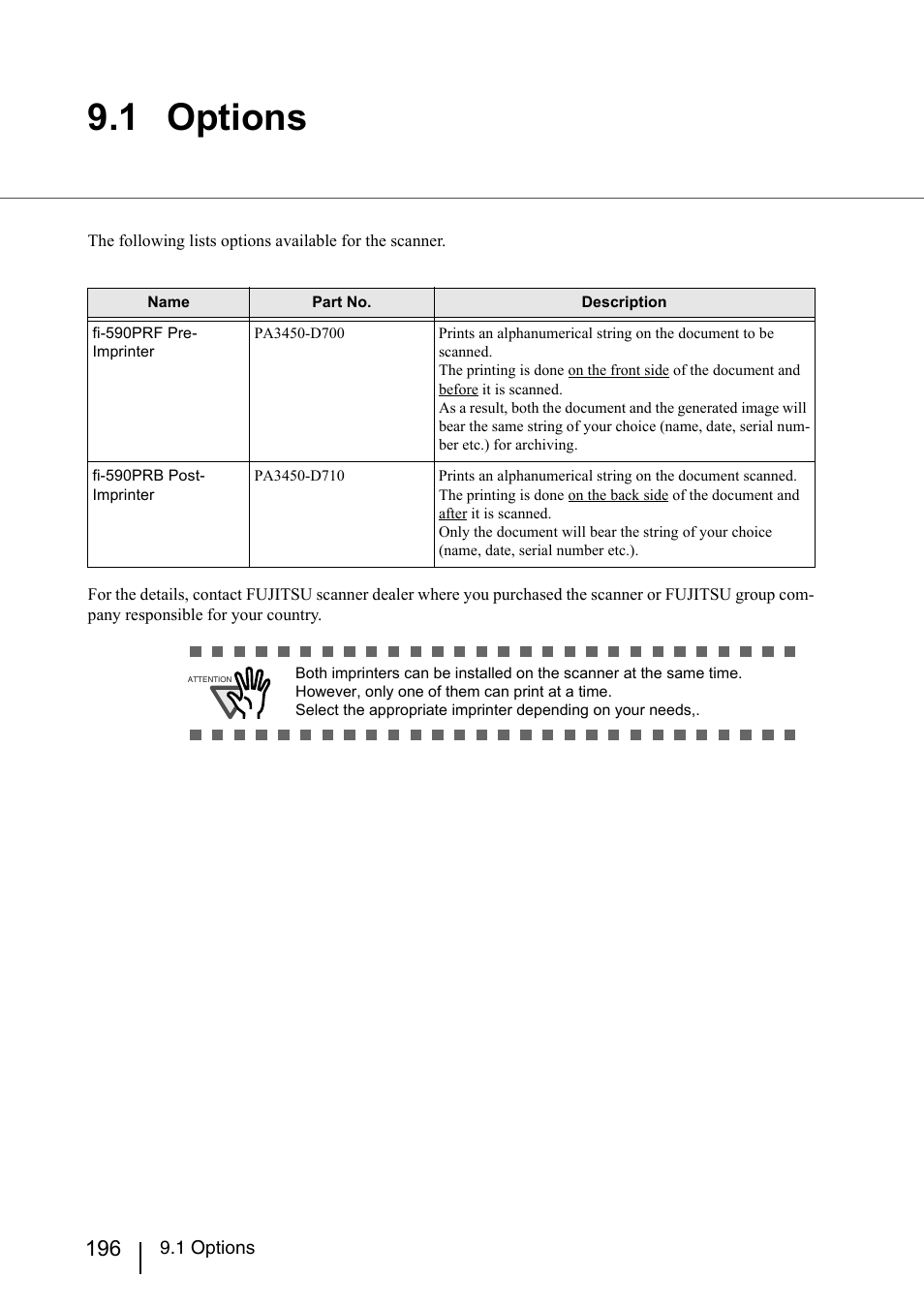 1 options | Konica Minolta Fujitsu Scanner User Manual | Page 216 / 230