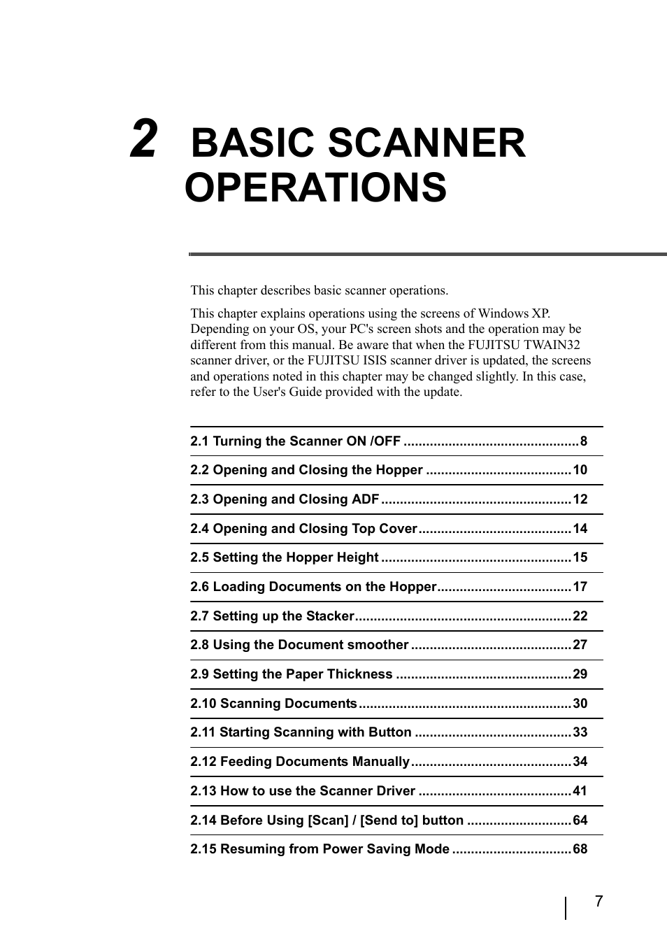 2 basic scanner operations, Basic scanner operations | Konica Minolta Fujitsu Scanner User Manual | Page 27 / 230