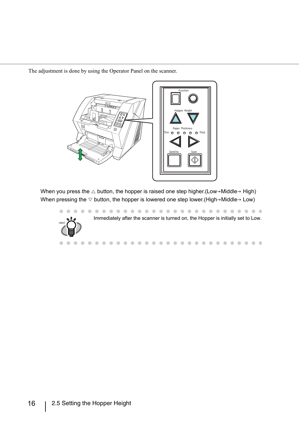 5 setting the hopper height | Konica Minolta Fujitsu Scanner User Manual | Page 36 / 230