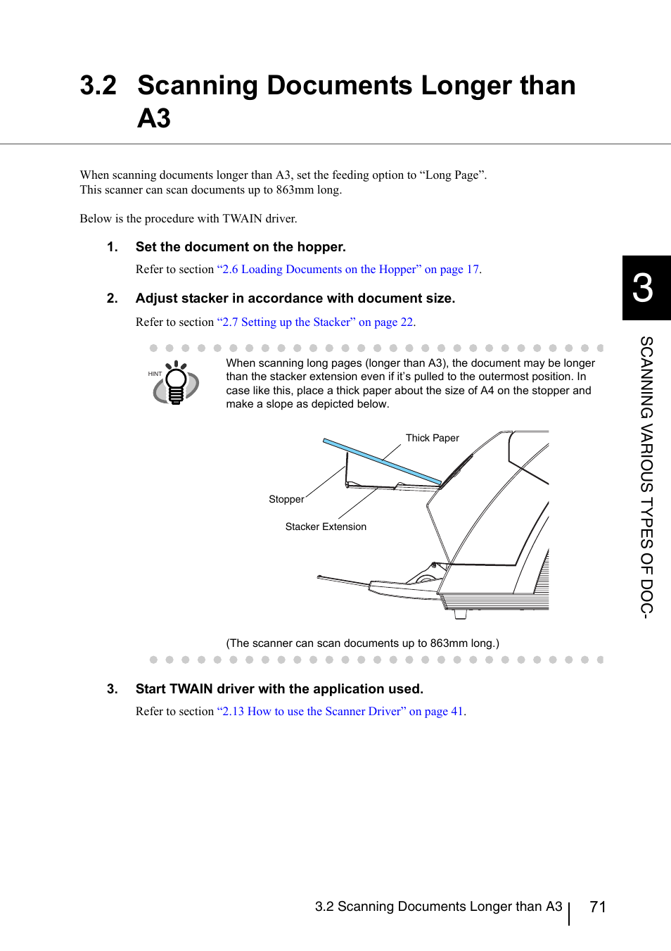 2 scanning documents longer than a3 | Konica Minolta Fujitsu Scanner User Manual | Page 91 / 230