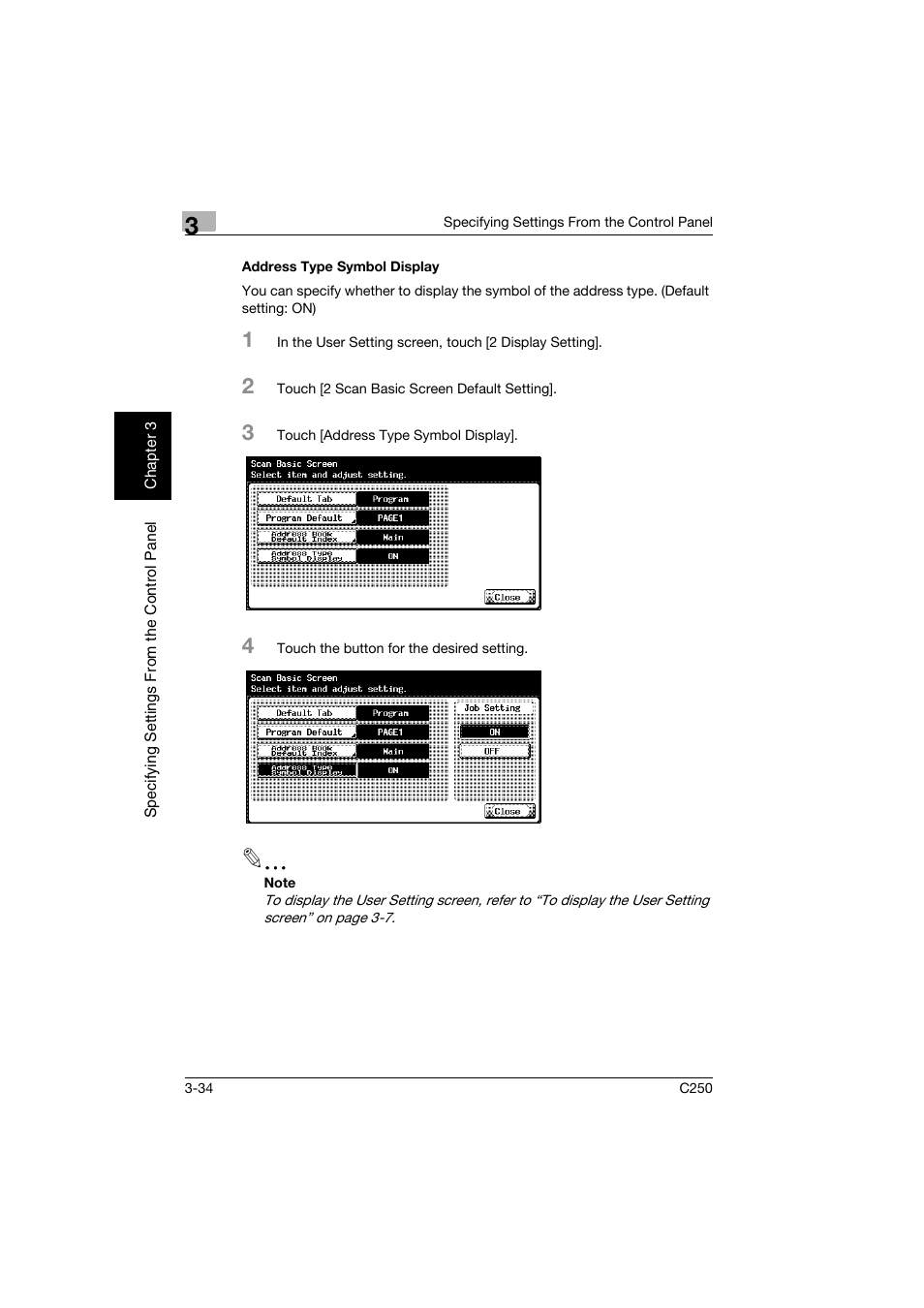 Address type symbol display, Address type symbol display -34 | Konica Minolta bizhub C250 User Manual | Page 145 / 396