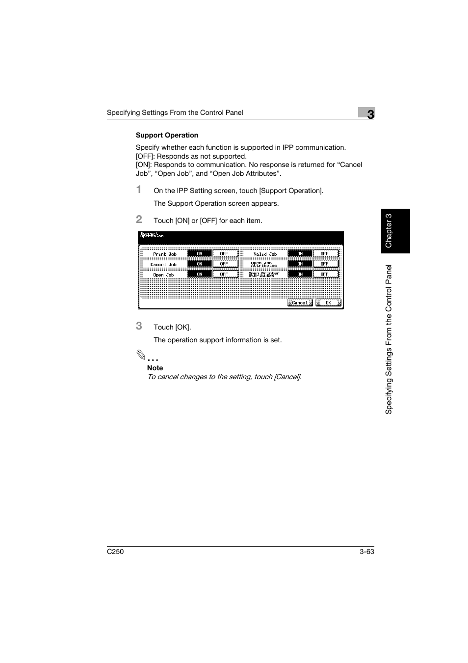 Support operation, Support operation -63 | Konica Minolta bizhub C250 User Manual | Page 174 / 396