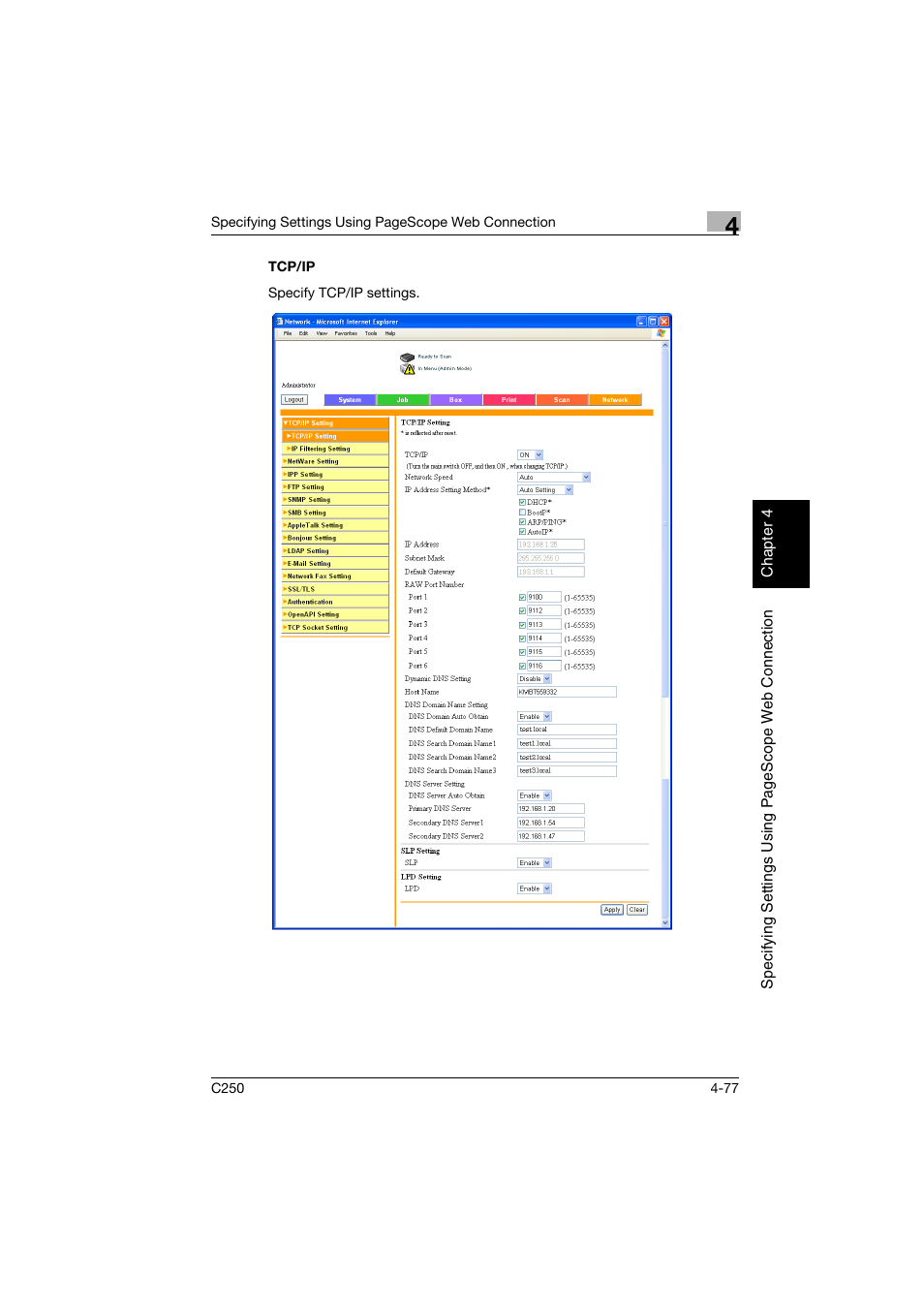 Tcp/ip, Tcp/ip -77 | Konica Minolta bizhub C250 User Manual | Page 336 / 396