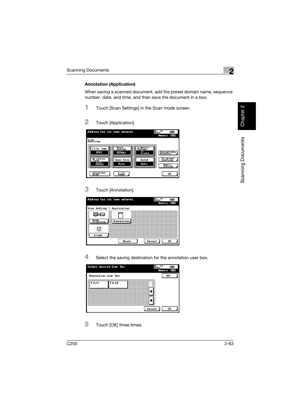 Annotation (application), Annotation (application) -63 | Konica Minolta bizhub C250 User Manual | Page 96 / 396