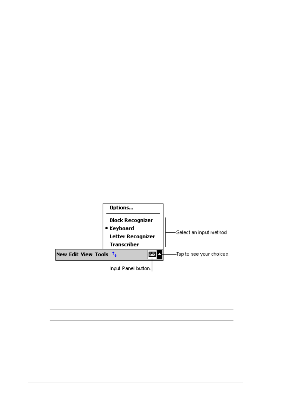 Entering information, Entering text using the input panel | Asus MyPal A600 User Manual | Page 16 / 110