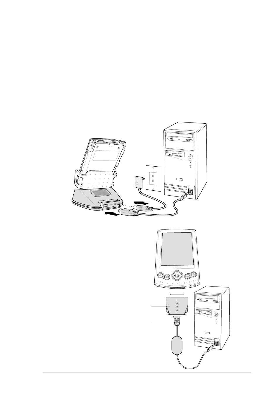 Synchronizing your device, Connecting your device to a computer | Asus MyPal A600 User Manual | Page 45 / 110