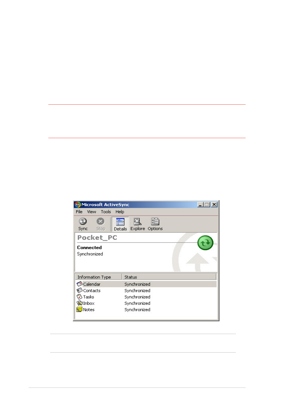 Setting up a partnership, Checking synchronized information | Asus MyPal A600 User Manual | Page 46 / 110