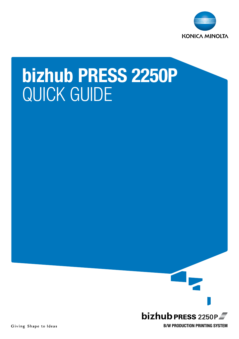 Konica Minolta bizhub PRESS 2250P User Manual | 76 pages