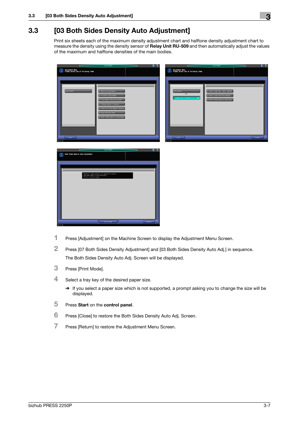 3 [03 both sides density auto adjustment, 03 both sides density auto adjustment] -7 | Konica Minolta bizhub PRESS 2250P User Manual | Page 53 / 76