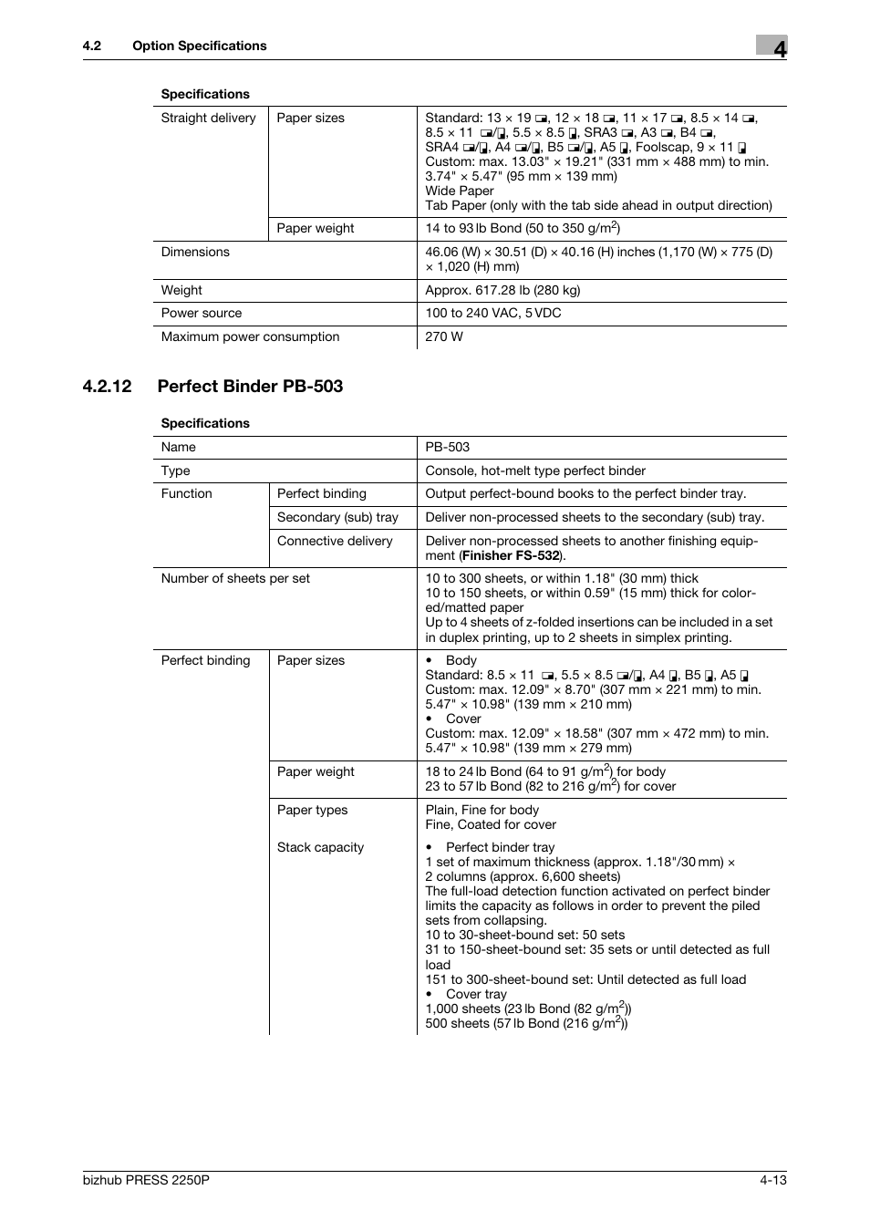 12 perfect binder pb-503, Perfect binder pb-503 -13 | Konica Minolta bizhub PRESS 2250P User Manual | Page 67 / 76