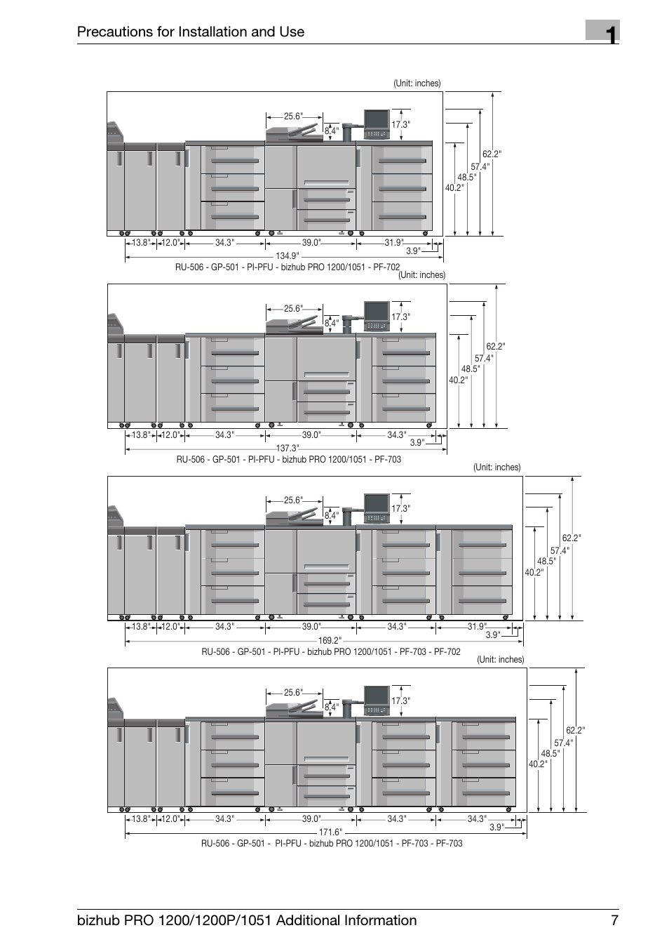 Precautions for installation and use | Konica Minolta bizhub PRO 1200 User Manual | Page 11 / 80