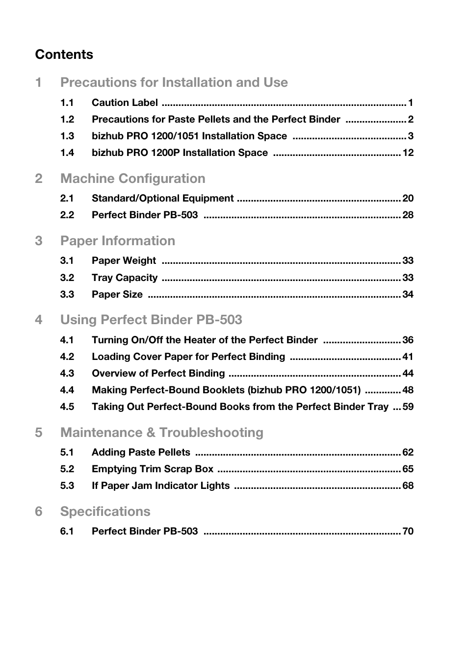 Konica Minolta bizhub PRO 1200 User Manual | Page 3 / 80