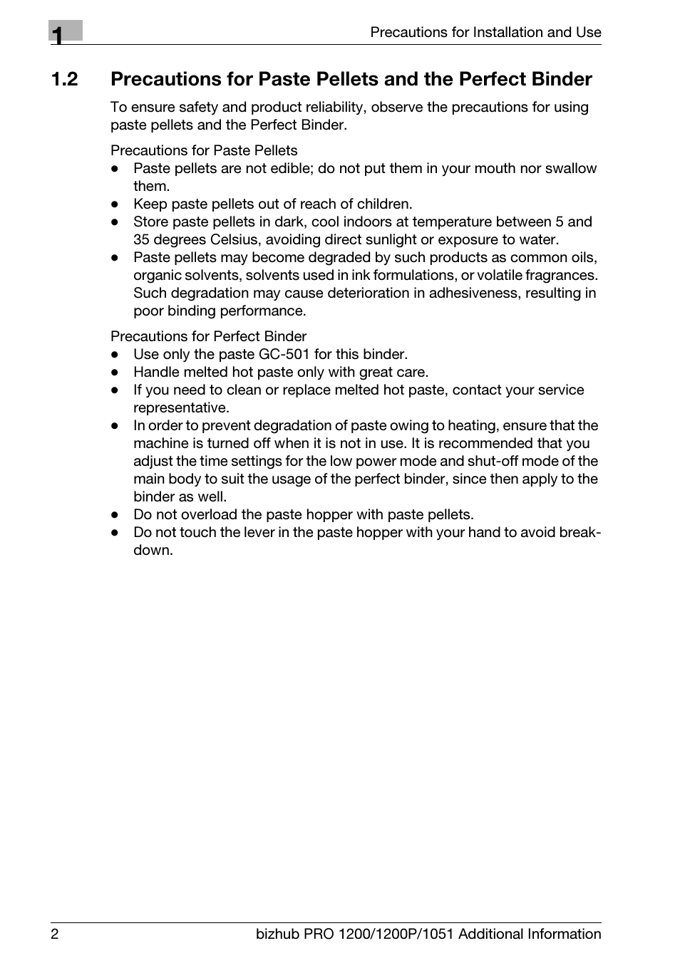 Konica Minolta bizhub PRO 1200 User Manual | Page 6 / 80