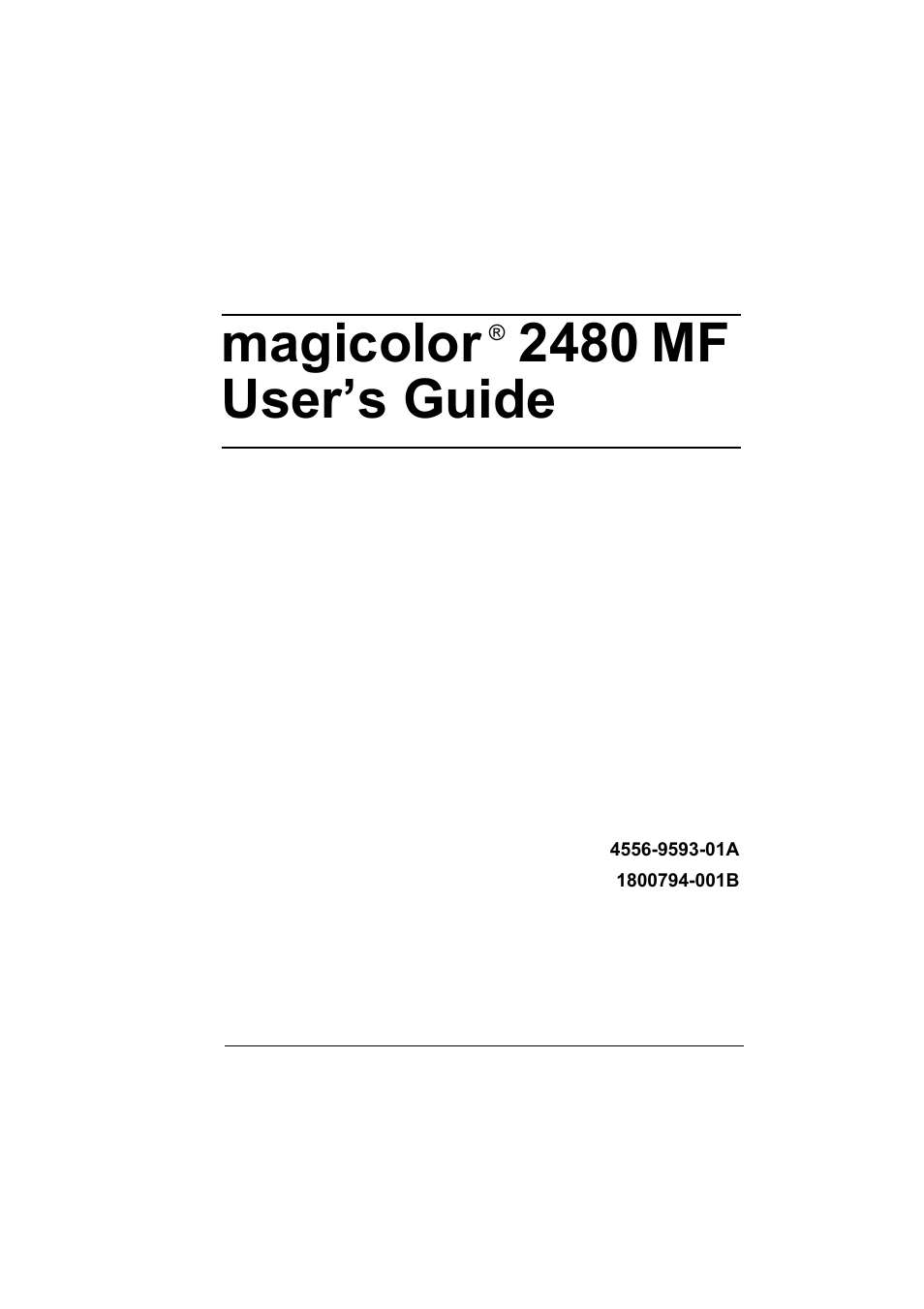 Konica Minolta Magicolor 2480MF User Manual | 182 pages