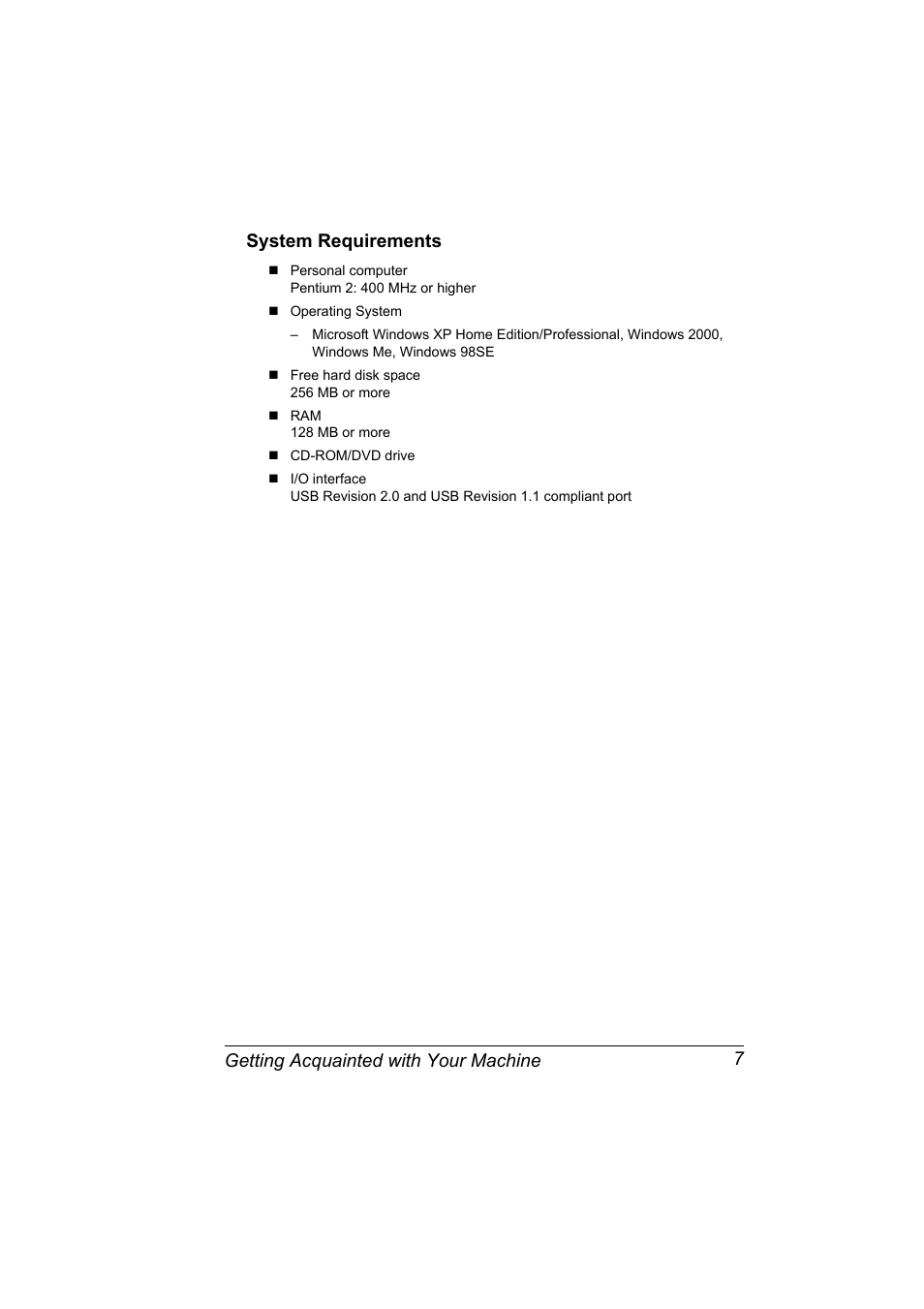 System requirements, System requirements 7 | Konica Minolta Magicolor 2480MF User Manual | Page 19 / 182