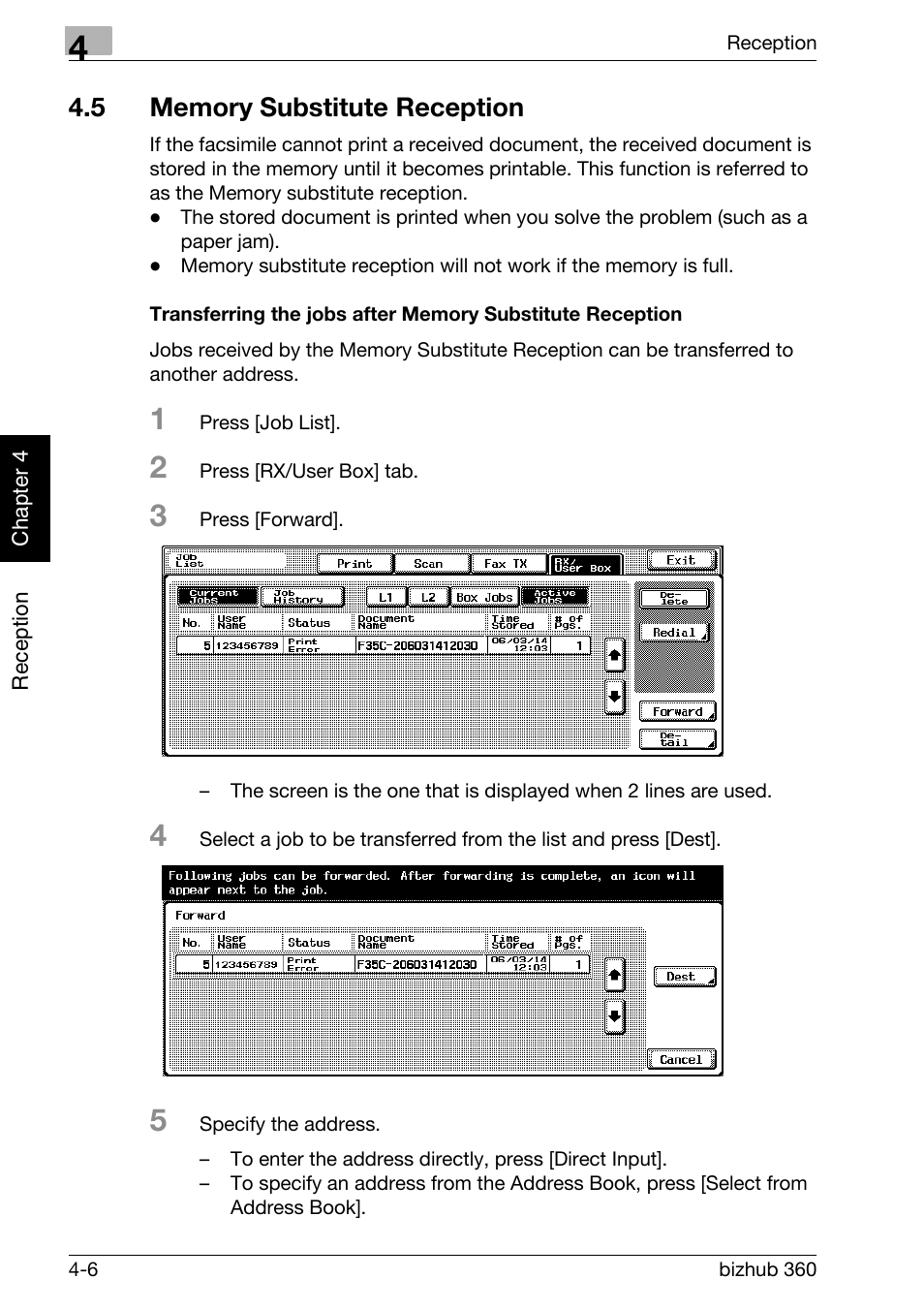 5 memory substitute reception, Memory substitute reception -6 | Konica Minolta FK-502 User Manual | Page 113 / 458