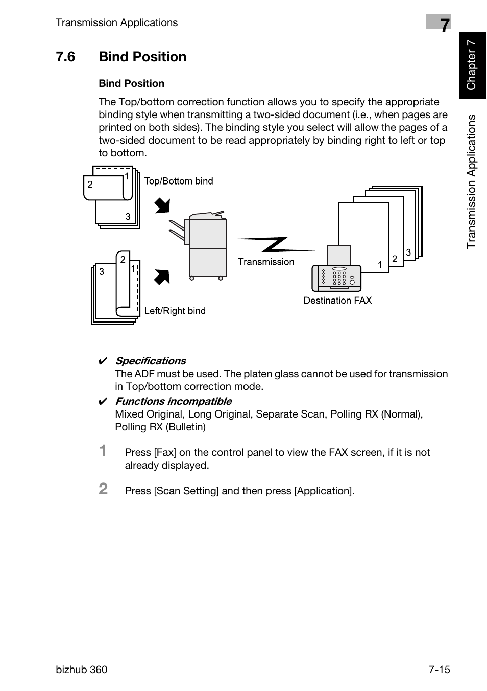 6 bind position, Bind position, Bind position -15 | Konica Minolta FK-502 User Manual | Page 150 / 458