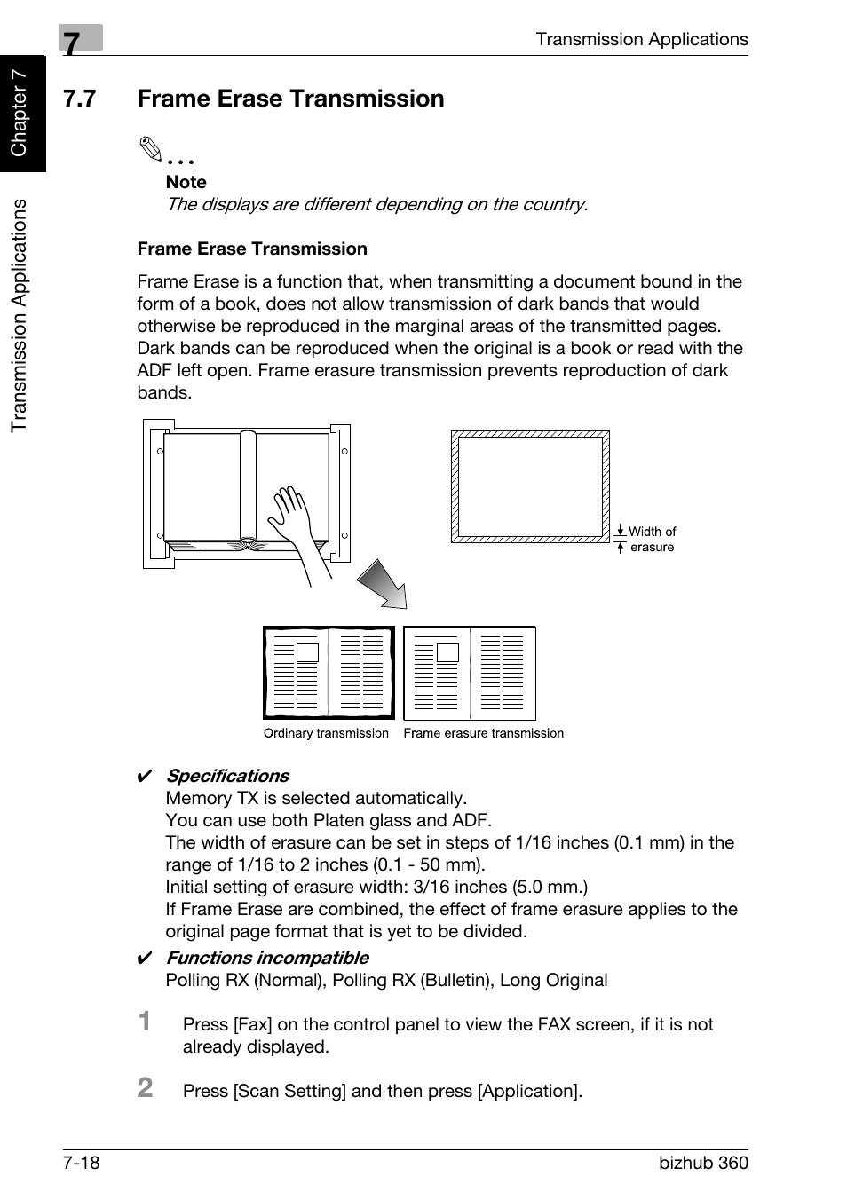 7 frame erase transmission, Frame erase transmission, Frame erase transmission -18 | Konica Minolta FK-502 User Manual | Page 153 / 458