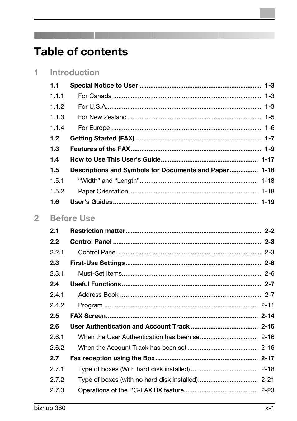 Konica Minolta FK-502 User Manual | Page 2 / 458