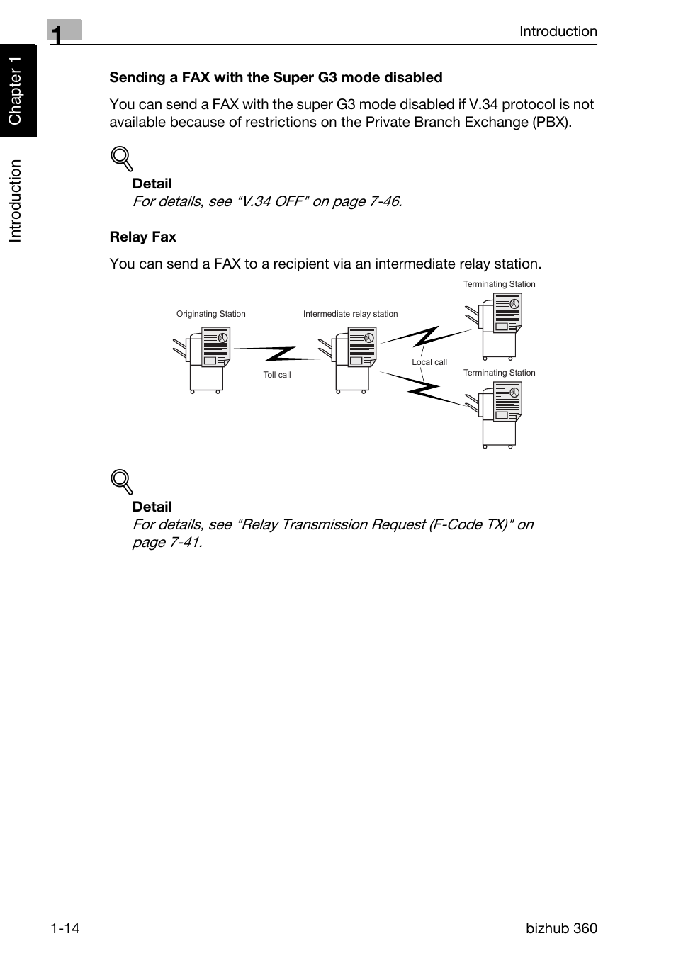 Sending a fax with the super g3 mode disabled, Relay fax | Konica Minolta FK-502 User Manual | Page 23 / 458