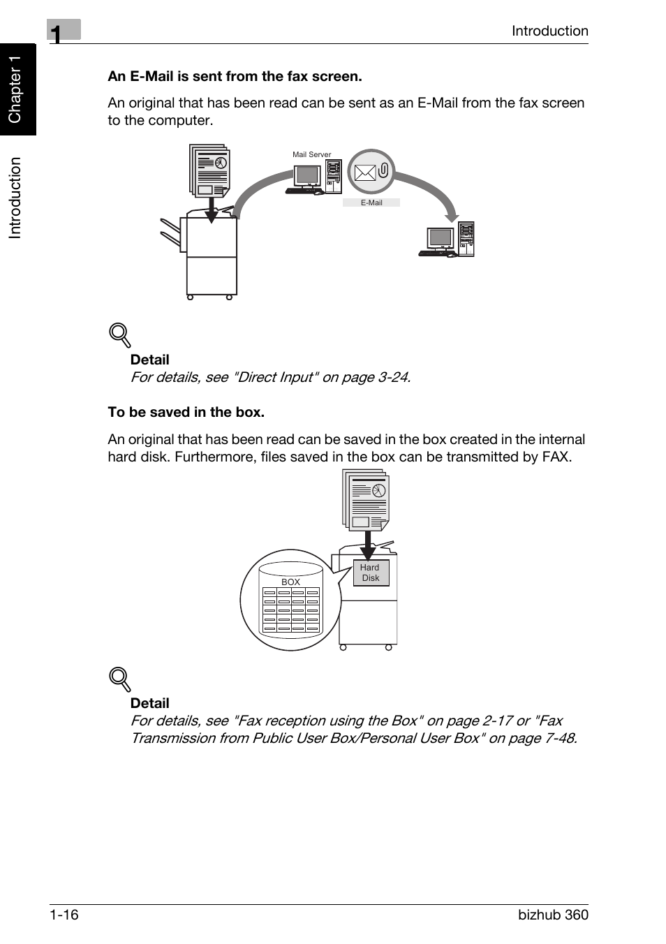 An e-mail is sent from the fax screen, To be saved in the box | Konica Minolta FK-502 User Manual | Page 25 / 458