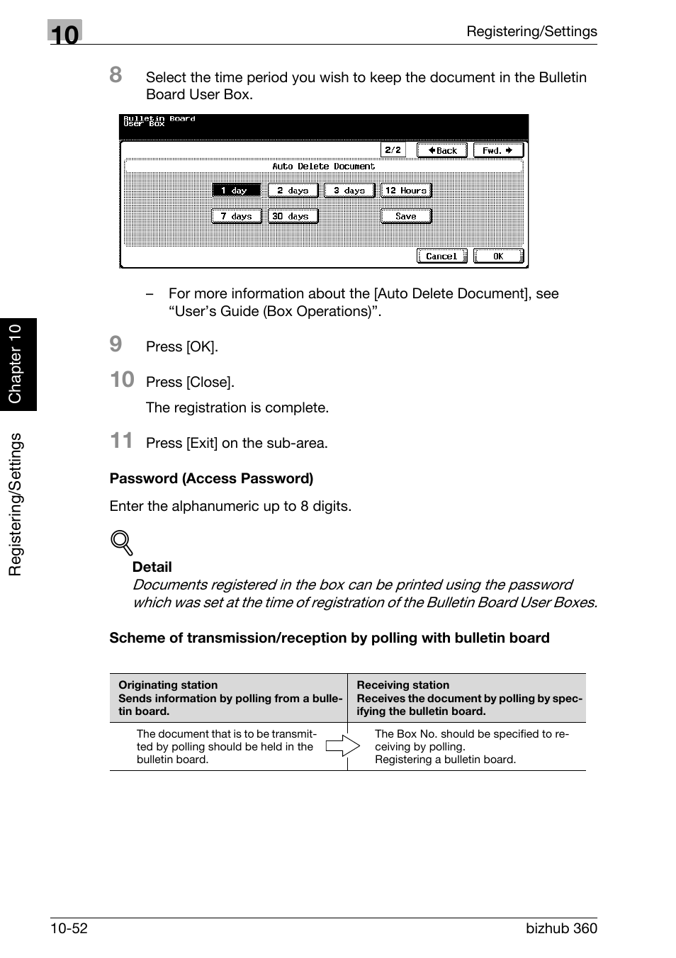 Password (access password) | Konica Minolta FK-502 User Manual | Page 263 / 458