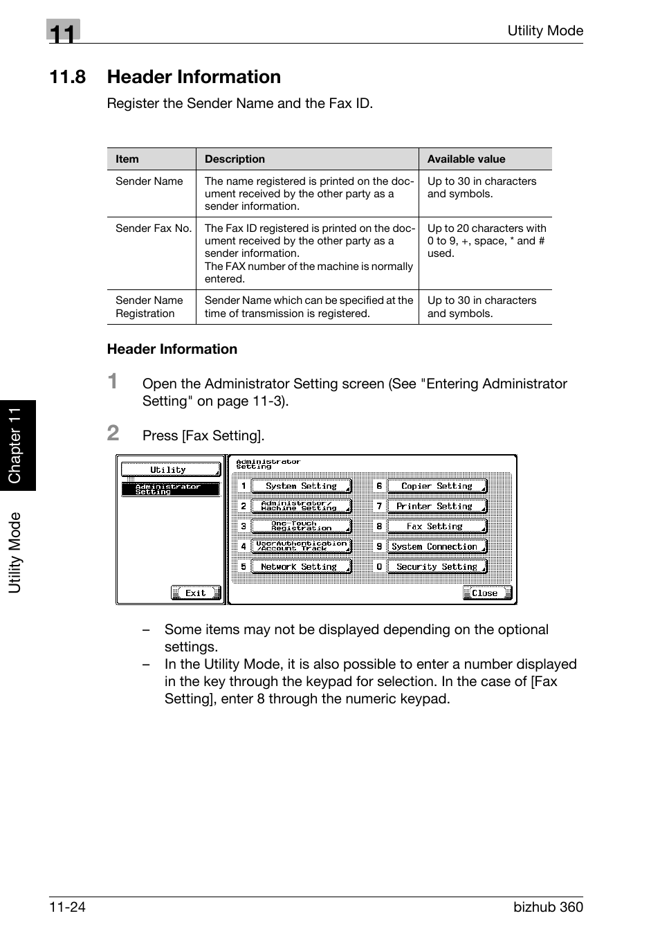 8 header information, Header information, Header information -24 | Konica Minolta FK-502 User Manual | Page 291 / 458