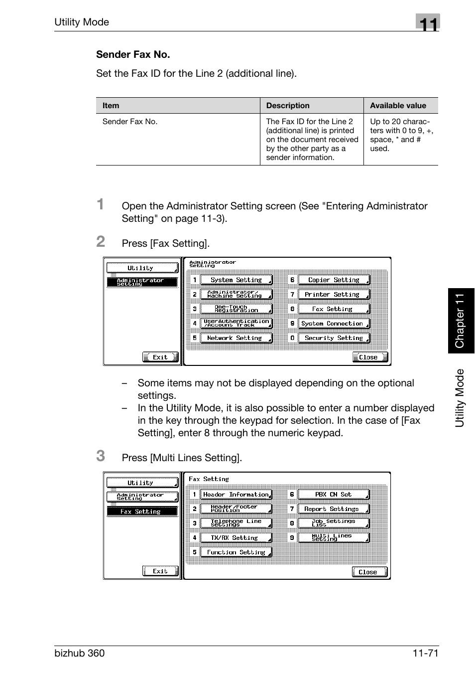 Sender fax no | Konica Minolta FK-502 User Manual | Page 338 / 458