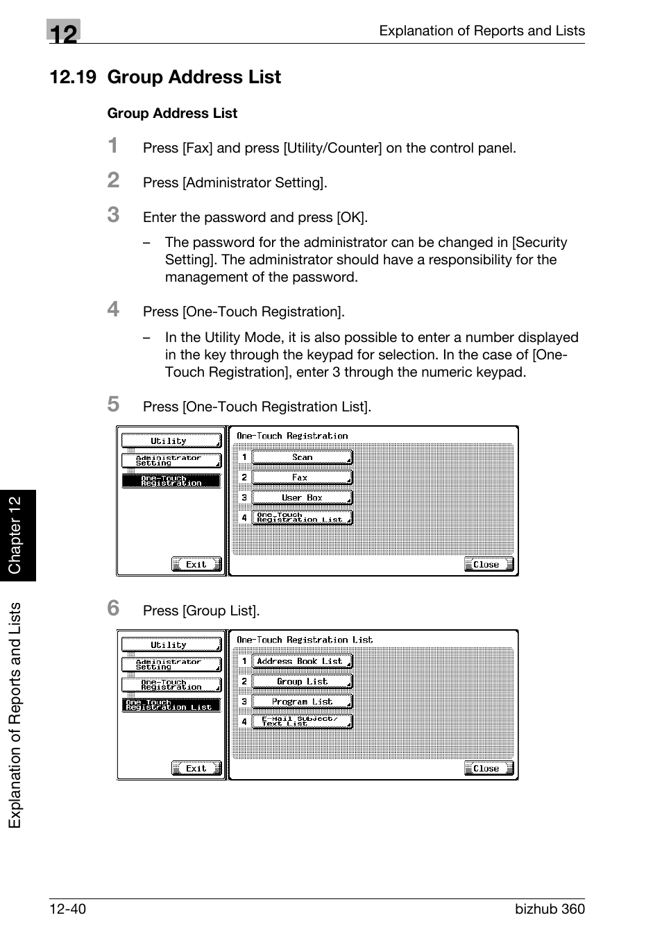 19 group address list, Group address list, 19 group address list -40 | Konica Minolta FK-502 User Manual | Page 381 / 458