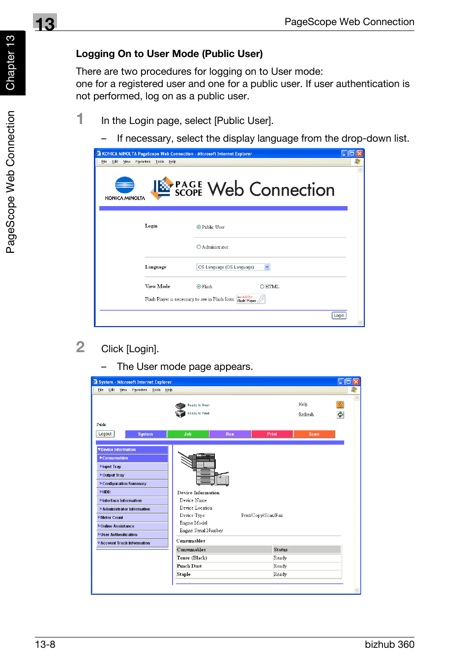 Logging on to user mode (public user) | Konica Minolta FK-502 User Manual | Page 405 / 458