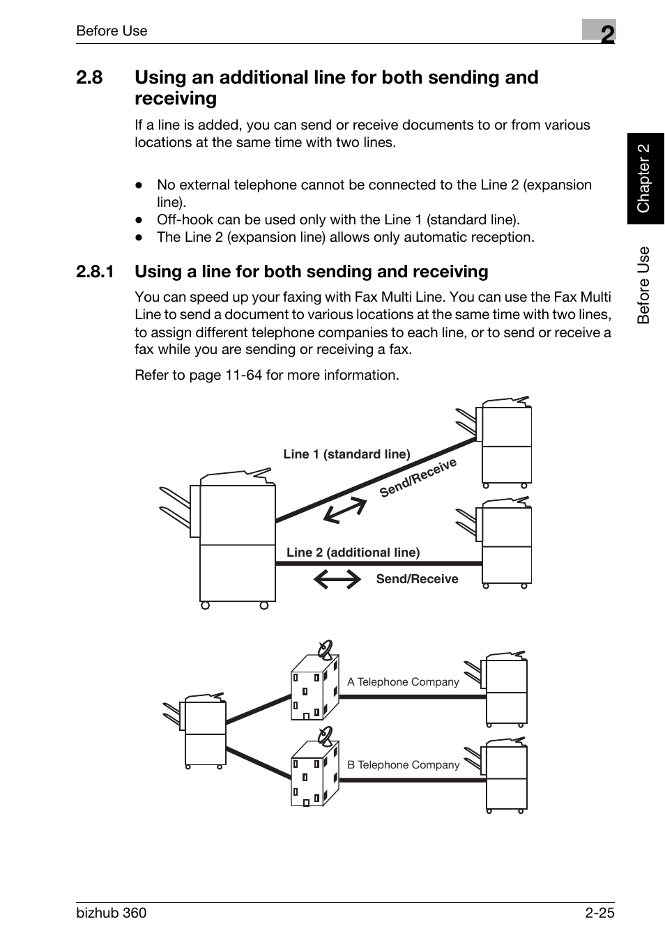 1 using a line for both sending and receiving, Using a line for both sending and receiving -25 | Konica Minolta FK-502 User Manual | Page 54 / 458