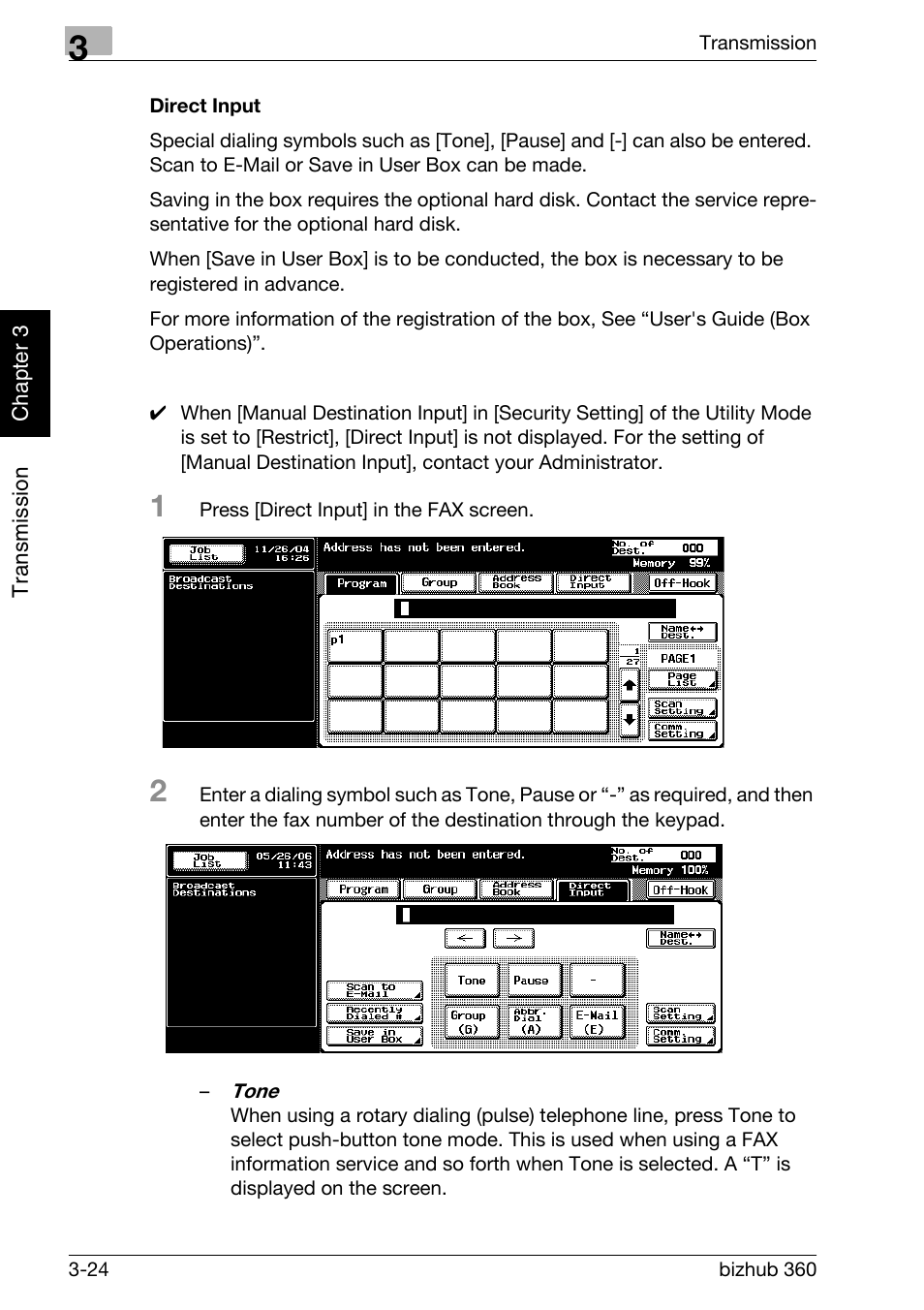 Direct input | Konica Minolta FK-502 User Manual | Page 81 / 458