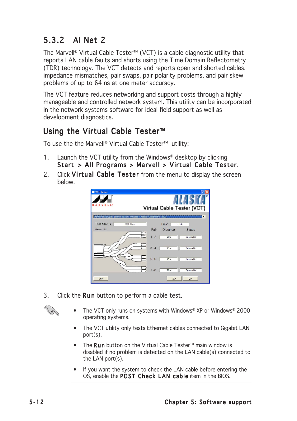 Using the virtual cable tester | Asus A8R32-MVP User Manual | Page 122 / 166