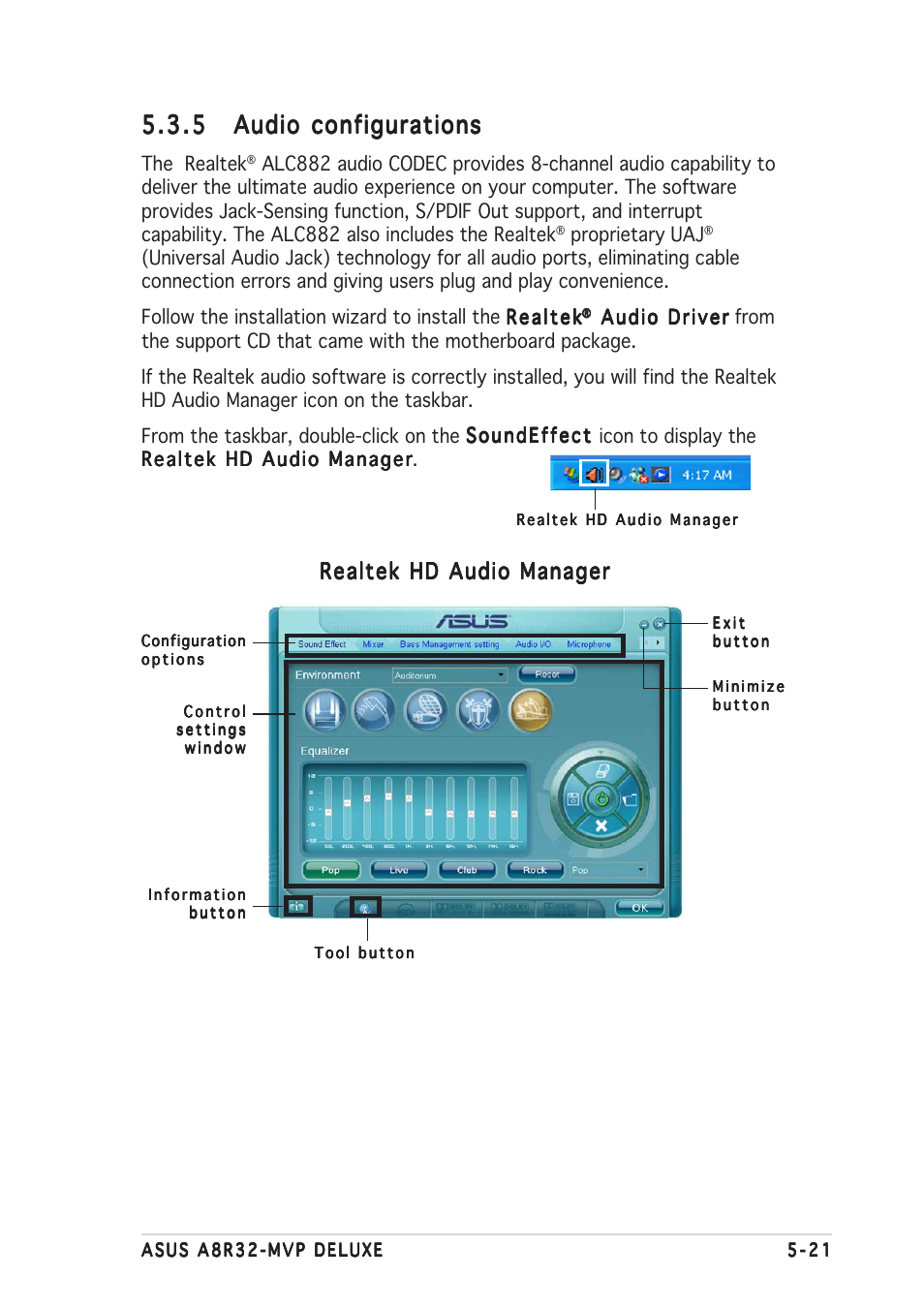 Realtek hd audio manager | Asus A8R32-MVP User Manual | Page 131 / 166