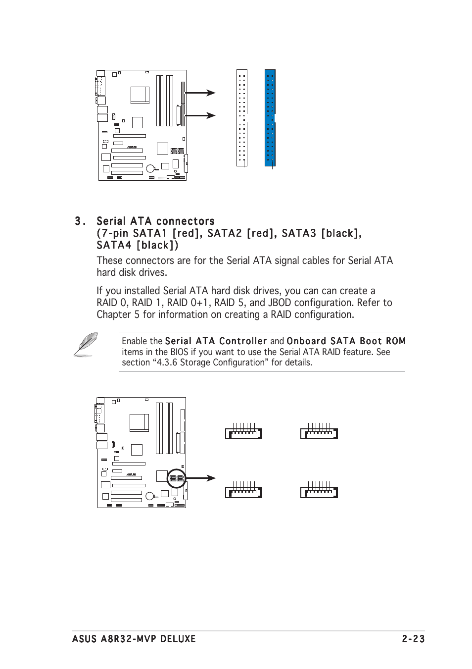 A8r32-mvp deluxe ide connectors, Sec_ide pri_ide, Sata3 sata4 | Asus A8R32-MVP User Manual | Page 47 / 166