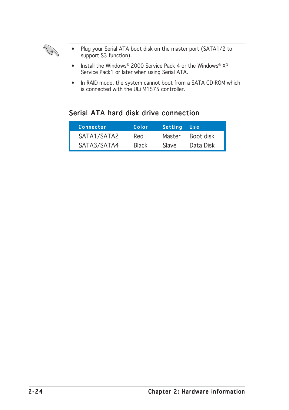 Serial ata hard disk drive connection | Asus A8R32-MVP User Manual | Page 48 / 166