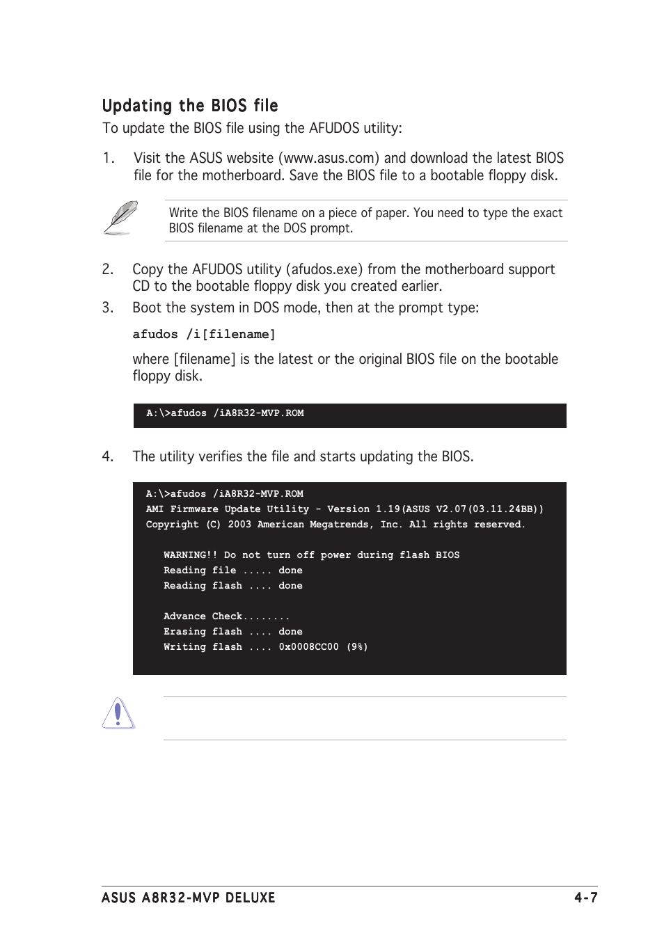 Updating the bios file | Asus A8R32-MVP User Manual | Page 69 / 166