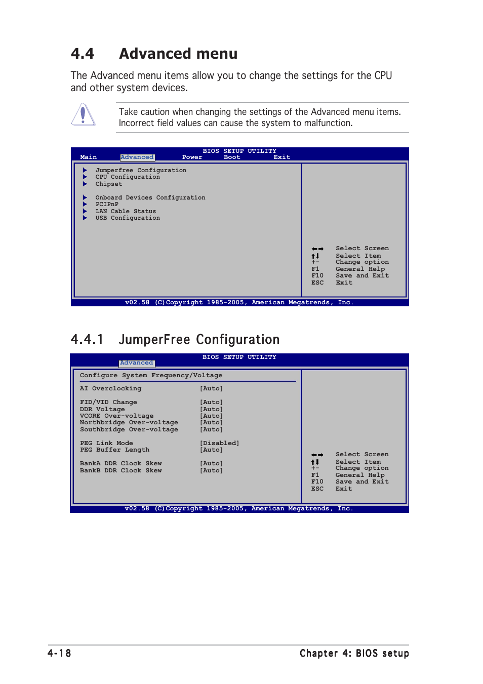 4 advanced menu | Asus A8R32-MVP User Manual | Page 80 / 166