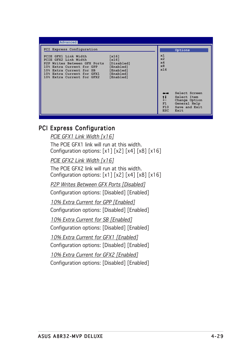 Pci express configuration | Asus A8R32-MVP User Manual | Page 91 / 166