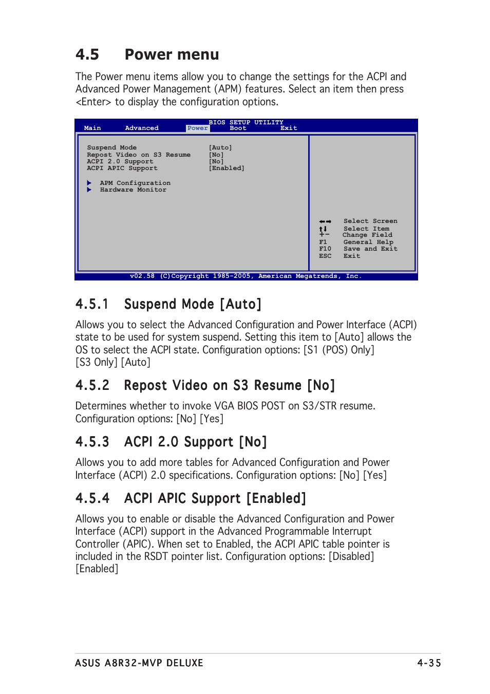 5 power menu | Asus A8R32-MVP User Manual | Page 97 / 166