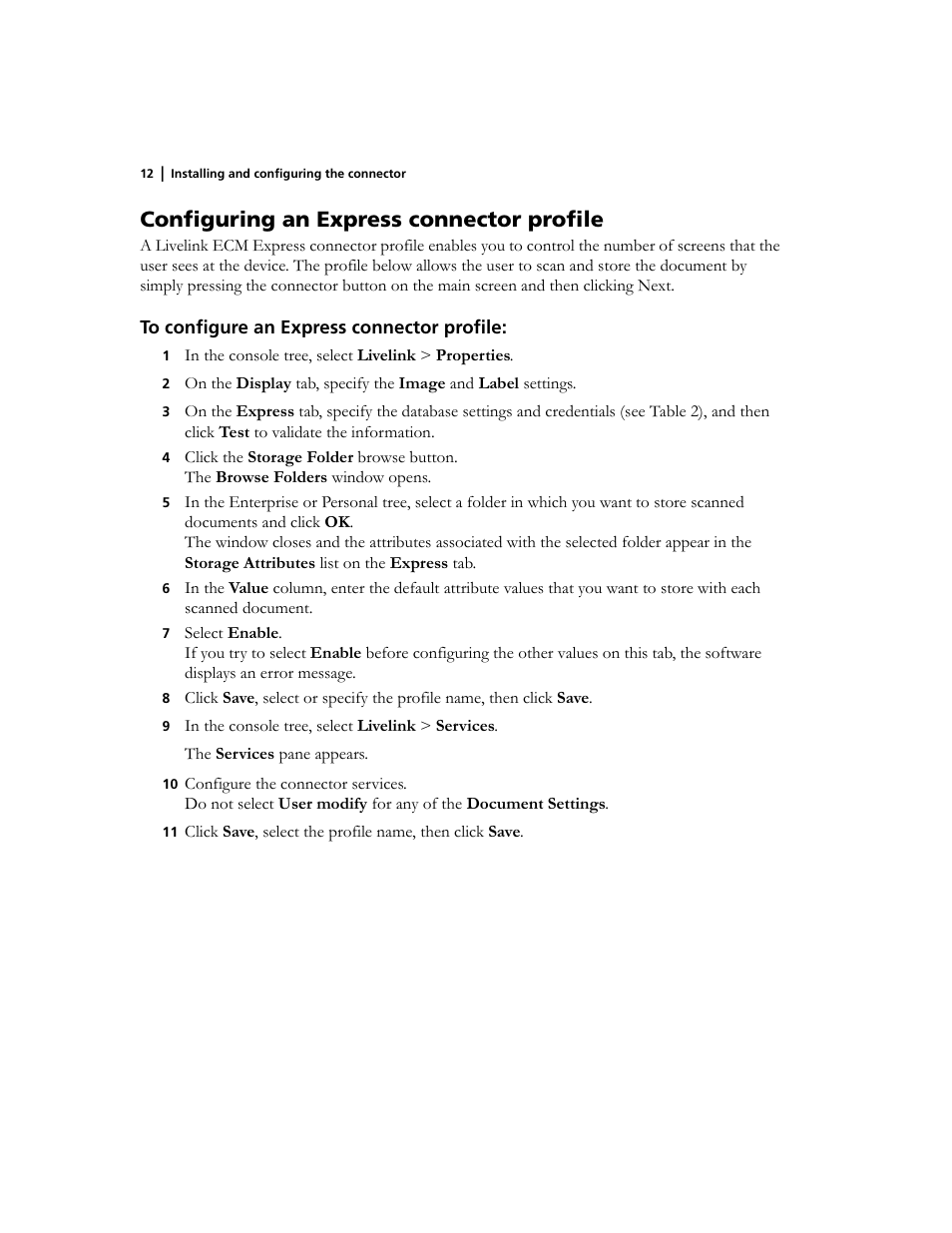 Configuring an express connector profile | Konica Minolta eCopy User Manual | Page 16 / 26