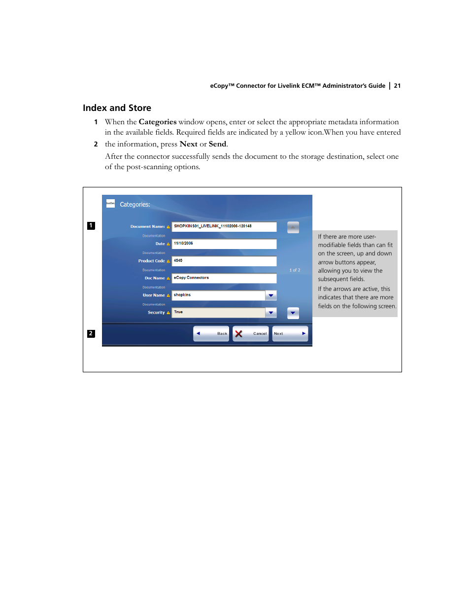 Index and store | Konica Minolta eCopy User Manual | Page 25 / 26